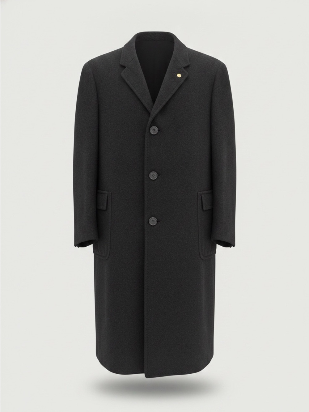 Holt Renfrew 100% Cashmere Vintage Black Overcoat Vienna Austria Men’s XL